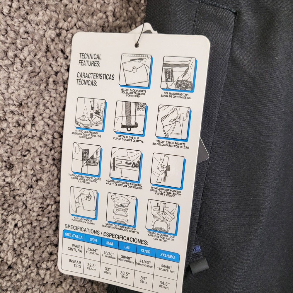 Ocean‎ Earth Men's Black Ski Snowboard Pants Size S Waterproof Insulated NWT - Picture 9 of 12